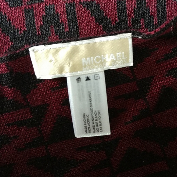 Burgundy and Black Michael Kors Scarf - Picture 2 of 3